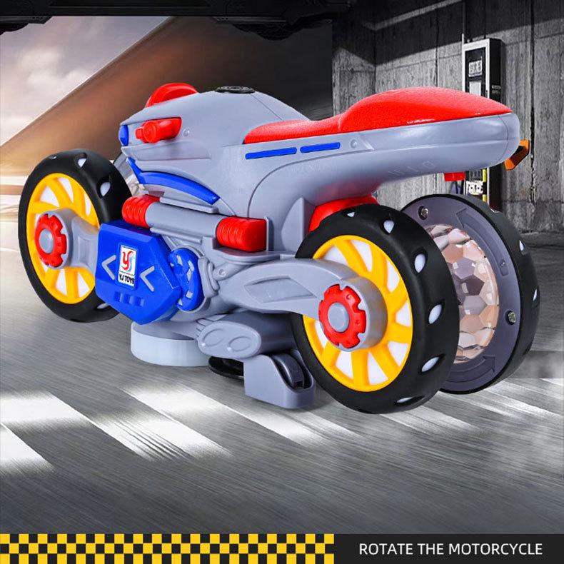 Transforming Motorcycle Toy for Toddlers 1-3: Cool Electric Rotating Bike with Music for Boys & Girls