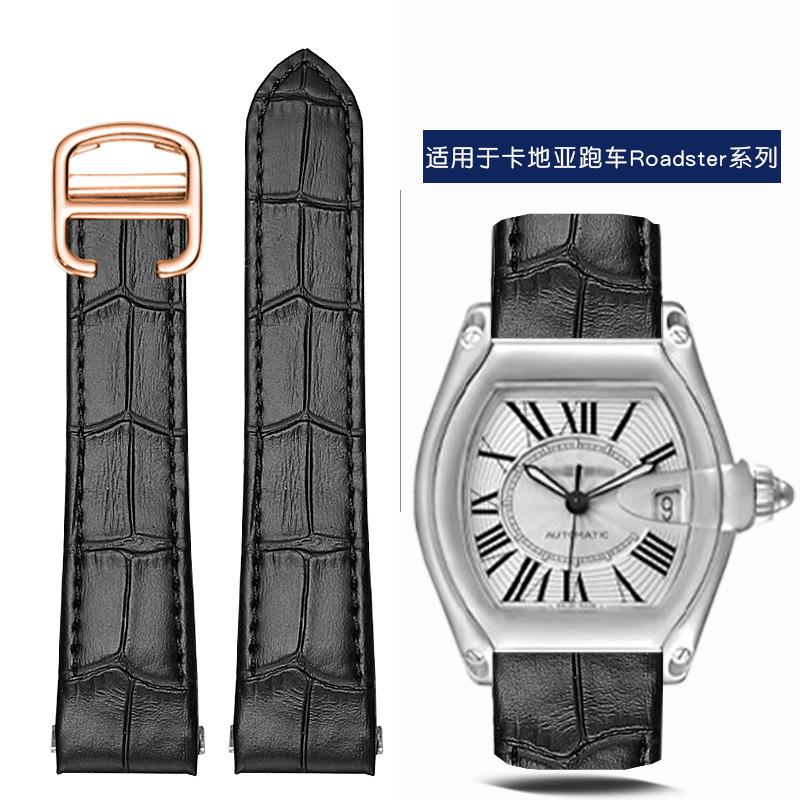 

19mm 20mm For Cartier Roadster W6206018 W6206017 Nylon Watchband Men Canvas Quick Metal adapter Cowhide Watch Strap accessories 19mm