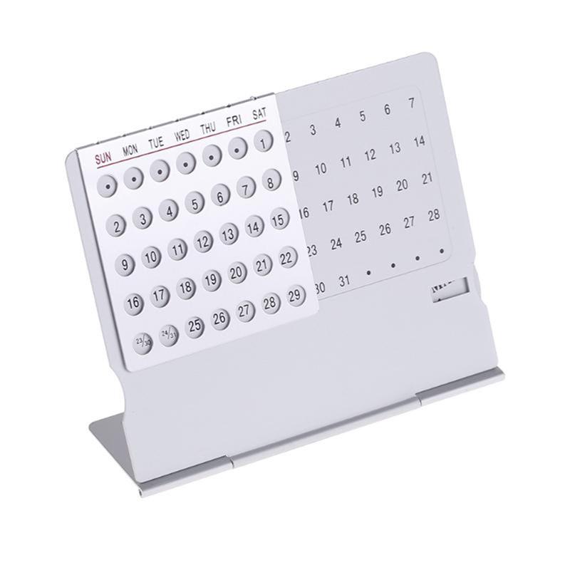Super Perpetual Unique 100 Years Calendar Aluminum Alloy Metal Table English Calendars Office Desk D