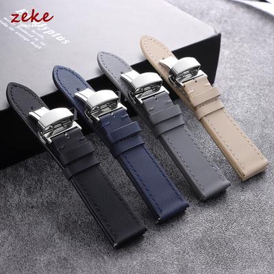Segeltuch Uhrenarmband Nylon Uhrenarmband 20mm 22mm Schnellverschluss Wasserdicht Oxford Stoff Armband mit Faltschließe für Herren
