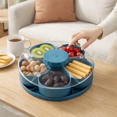 Multi-compartment Rotating Snack Tray Spinning Compartment Platter  Party Appetizers