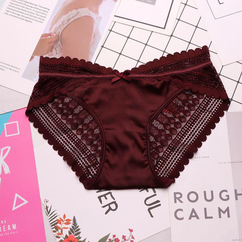 Nahtlose Damenunterwäsche, niedrige Taille, gekreuzte Spitzenhöschen, Damen-Dessous, Slips, atmungsaktive Baumwoll-Tangas, Höschen für Damen