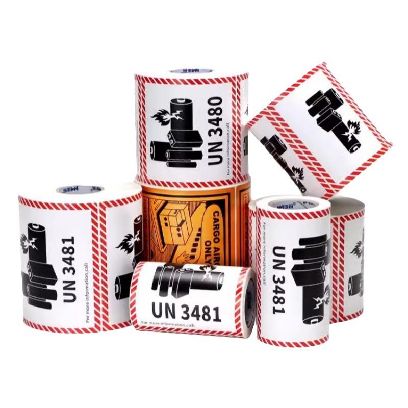 100 Sheets of Lithium Battery Fireproof Labels: UN3481, 3480, 3090 Warning Labels In Stock