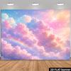 2D Funkelnder Regenbogen Wolken Party Hintergrund, Pastell Rosa Blau Himmel Hintergrund Dekoration für Veranstaltungen