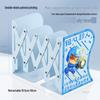 Happy Man Cartoon Book Stand & Desktop Organizer - Retractable, Folding Bookshelf & Clip for Students