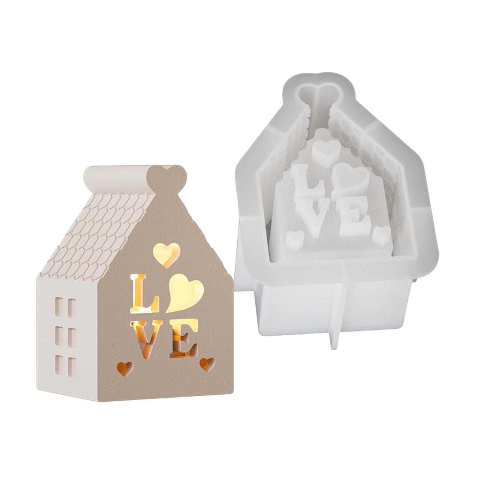 

3D силиконовая форма для подсвечника для домашнего декора и рукоделия, форма для ночника, выдолбленная форма для украшения в форме дома 2
