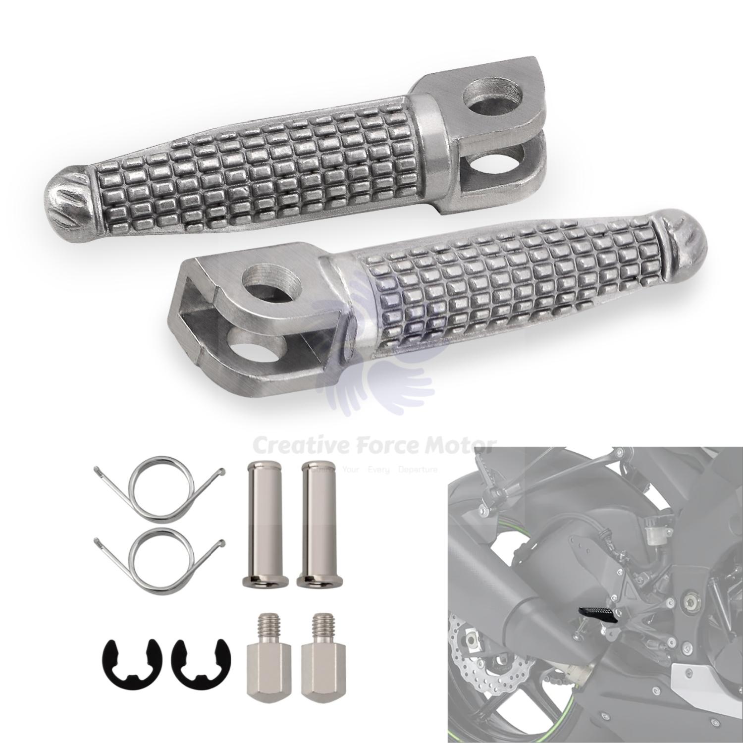 

CNC Rider Foot pegs Driver Front Footrest Motorcycles Pedal For Kawasaki NINJA ZX 6R ABS KRT 10R Z1000 ZR-800 Z800 ABS Z H2 SE Style B Silver