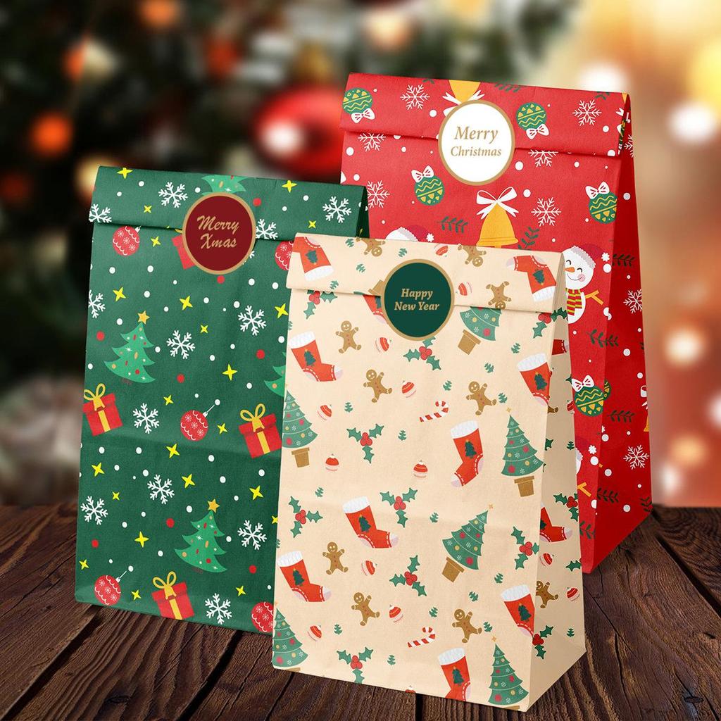 Flachboden-Geschenktüte mit Weihnachtsmann für die Weihnachtsfeiertage Apfelverpackung