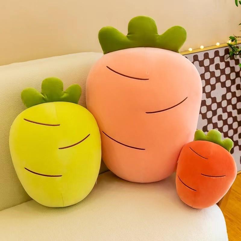 Soft Carrot Plush Toy Cartoon Vegetable Stuffed Pillow Creative Fluffy Doll Pink/orange/yellow/red 28/40/60/80cm