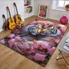 "Romantic Tigers with Pink Blossoms" Patterned Carpet, Non Slip Mat Suitable for Living Room and Bedroom Sofas