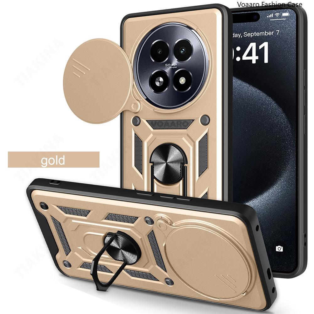 Slide Lens Armor Funda for Realme 13 Plus 5G Case Magnetic Ring Stand Cover for Realme 13 Pro 5G China P1 Speed 5G Global Case