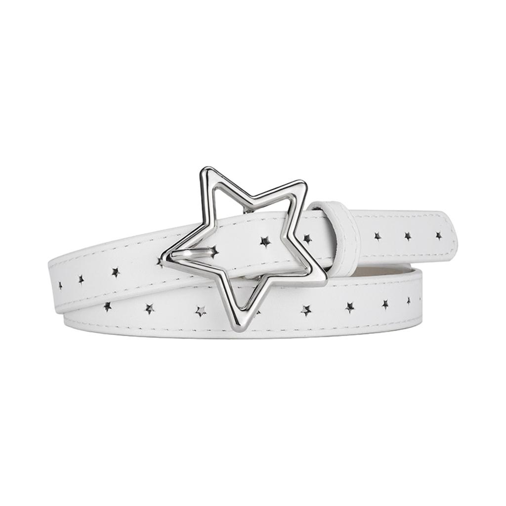 Delicate Adult Waist Belt with Hollow Out Star Buckle Waistband Jeans Waist Belts for Vintage Teens Adjustable Belt