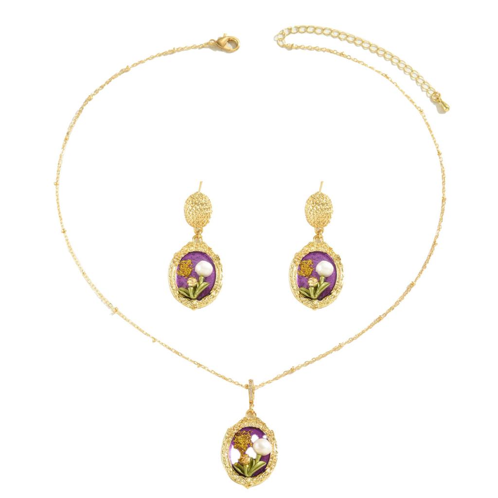 Minimalist And Fresh Jewelry Set, Diamond,Inlaid, ,Designed Collarbone Chain, Versatile Earrings