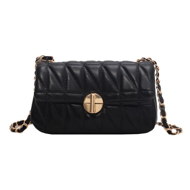 Trendy Quilted Square Shoulder Bag For Women 2023 Fashion Pu Leather Chain Crossbody