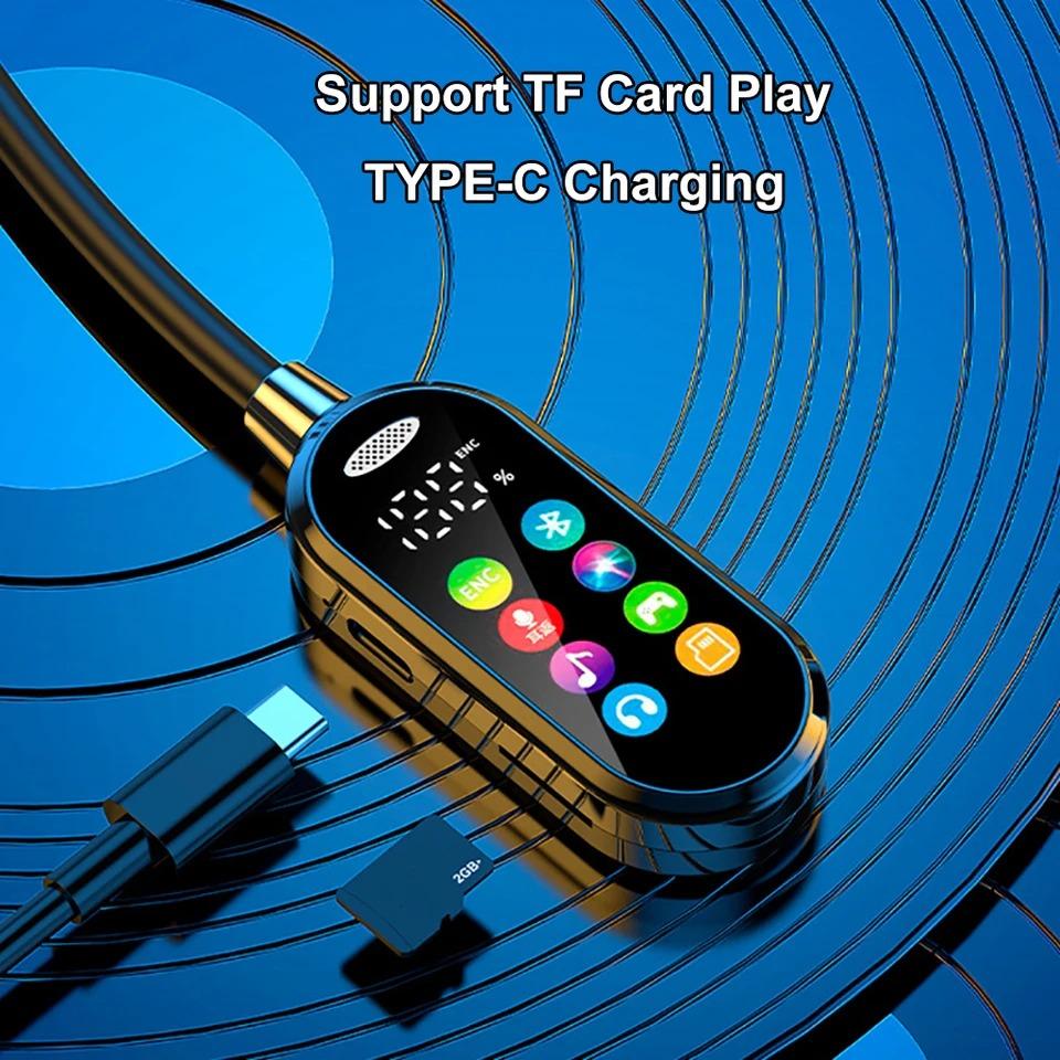 Color Screen Wireless Bluetooth 5.4 Earphones Neckband Headphones HiFi Stereo Headsets Noise Reduction Earbuds