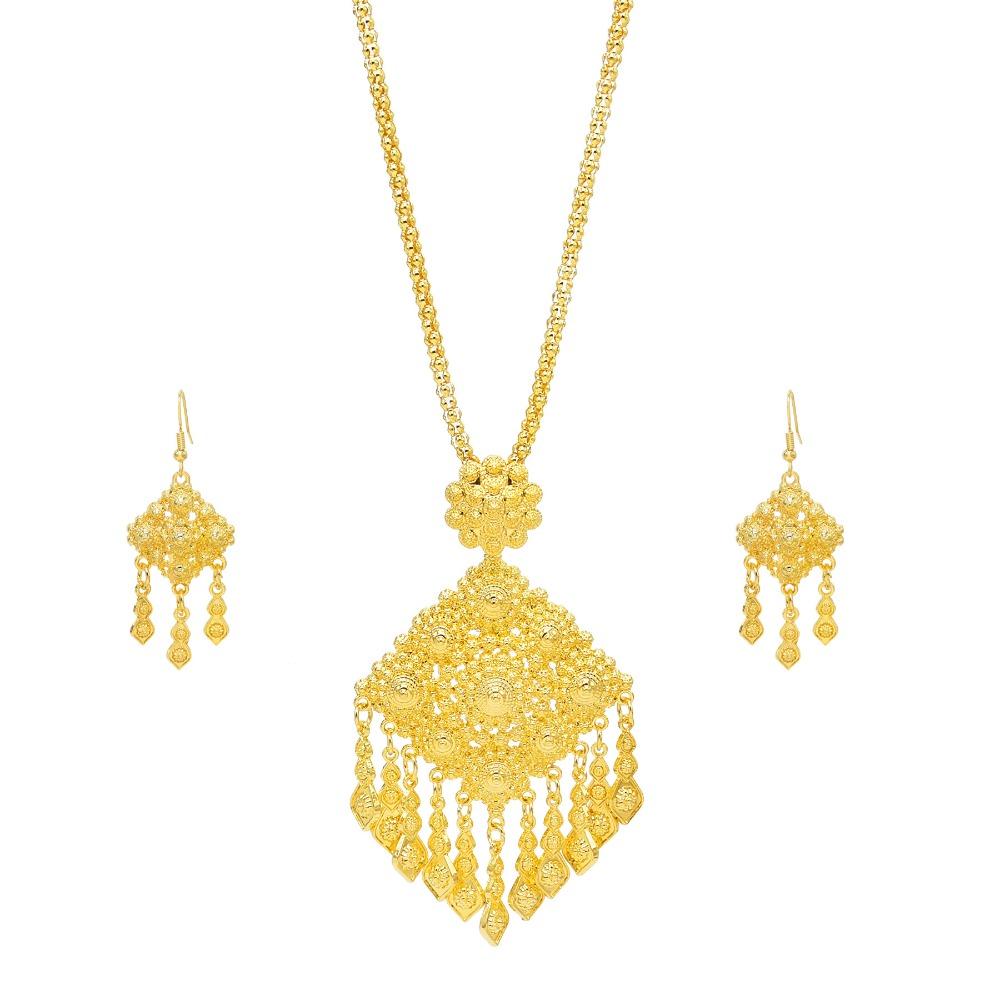 Thai Gold Plated Jewelry Set Zinc Zinc Alloy Women Jewelry Suit Simple Necklace Earrings Set Wedding