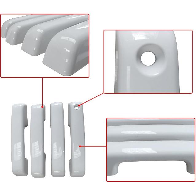 YOUNGERCAR Oxford White Door Handle Cover Fit for 2021-2024 2025 Ford F150 Bronco Door Handle Covers Overlay No Passenger Keyhole No Smart Key Holes