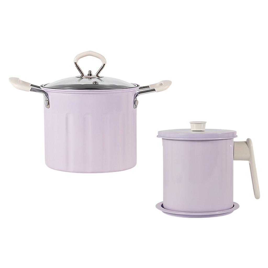 3L Stainless Steel  Deep Fryer Pot with Oil Storage Pot Kitchen Cooking Pot Butter Warmer for Chips Onion Rings Cooking Tool