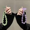 Skin-Textured Matte Beaded Keychain Pendant Dopamine Phone Charms New Car Keychain  Bag Accessories