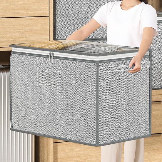 

Сумка для хранения одежды с застежкой-молнией, большая вместительная пылезащитная корзина для хранения одеяла, органайзер для одежды