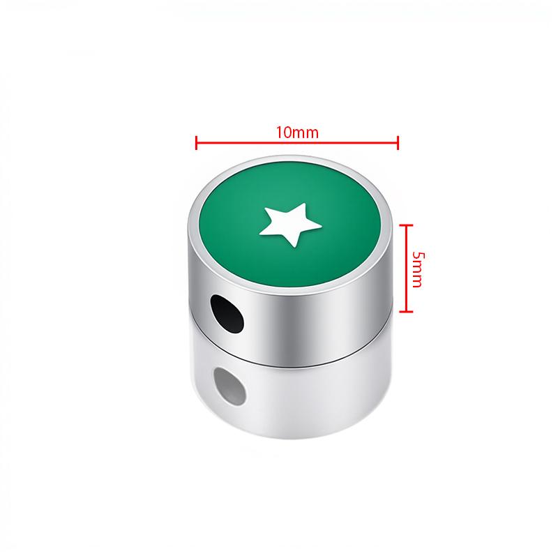 Stainless Steel Smile Face Heart Star Lightning Pattern Enamel Bead European Spacer Bead Finding for Bracelet Jewelry Diy Making 10x5mm&Stainless Steel