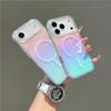 Applicable to Apple 17 mobile phone case color-plated transparent glitter iphone17promax diamond pattern magnetic case 17pro