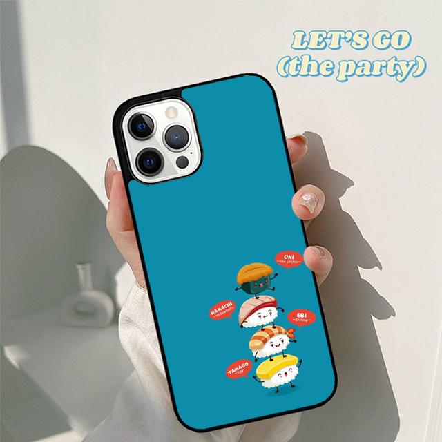 Autumu Kawaii Sushi Pattern Phone Case Cover for iPhone 17 Air 16 16e 15 12 11 13 14 Pro Max Apple Plus Coque