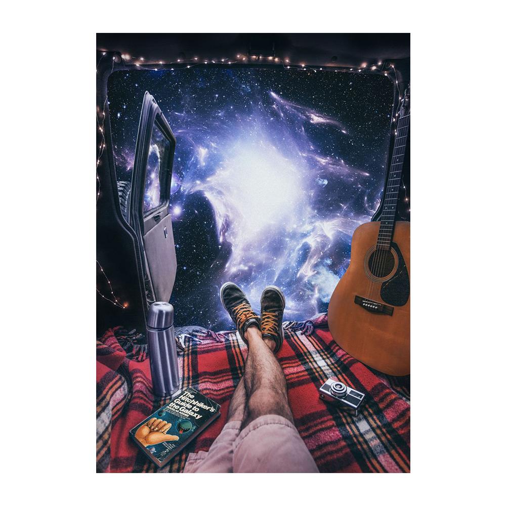 Astronaut Drinks Beer on The Moon While Watching The Earth Being Destroyed Canvas Painting Posters Prints Living Room Wall Art Pictures