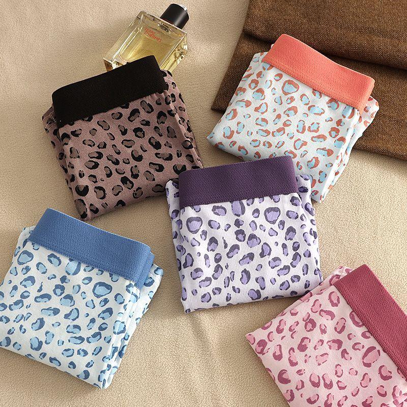 3 buc Lenjerie de corp sexy și drăguță cu imprimeu leopard pentru bărbați, șorturi confortabile și respirabile, șorturi la modă cu colț plat și pantaloni cu colț pătrat, boxeri
