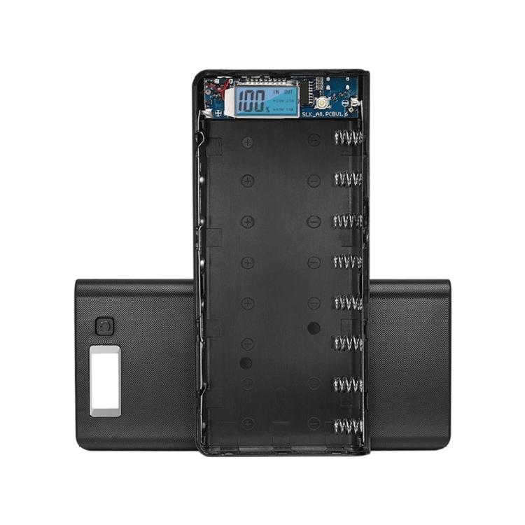 8-секционный съемный набор коробок для хранения батарей 18650, портативный зарядный чехол, простая сборка, текстура ABS для ремонта батарей чёрный