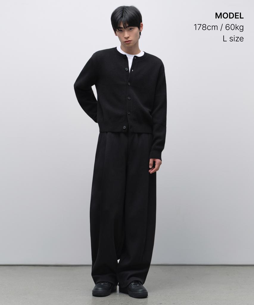 MUSINSA STANDARD Double Knit One-Tuck Wide Lounge Sweatpants [Black]