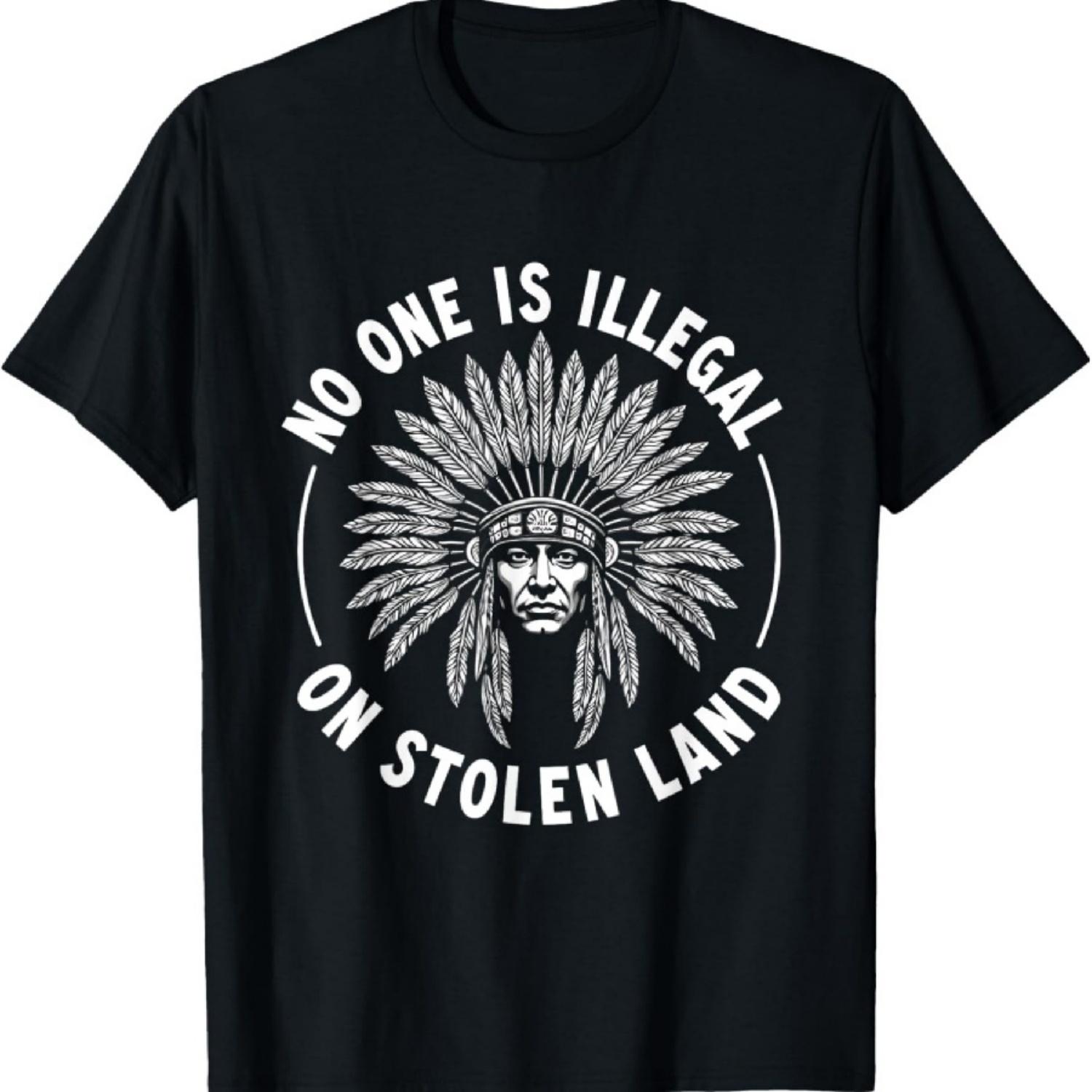 

Native Americans No One Is Illegal on Stolen Indian Land T-Shirt1 XXXXXL чорний
