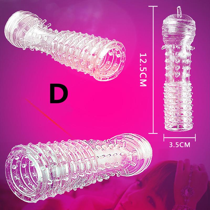 Wiederverwendbare Kondom Penis Hülse Männliche Erweiterung Zeit Verzögerung Spike Klitoris Massager Abdeckung Kristall Klare Kondome Erwachsene Sex Spielzeug