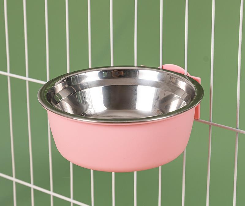 Hanging Automatic Pet Cat Food Feeder with 30oz Bowl and 500ml Water Dispenser Bunny Gravity Feeding Station Waterer Set Feeder