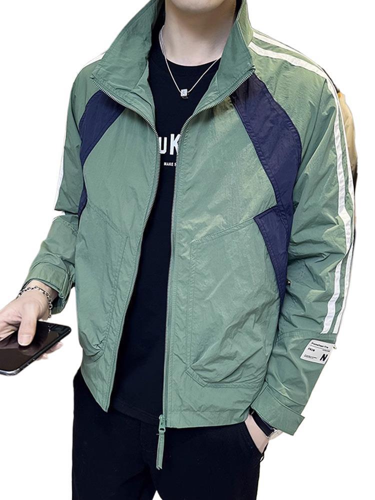 Autumn Casual Thin Jacket Men's Stand-up Collar Jacket 2025 New Trendy Brand Versatile Quick-drying Sports Sunscreen Top