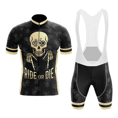 Skull Pattern Cycling Jersey Set 2023 Summer Short Sleeve Cycling Clothing Breathable Polyester Fabric MTB Bike Uniform Ropa Ciclismo Man Bicycle Wear