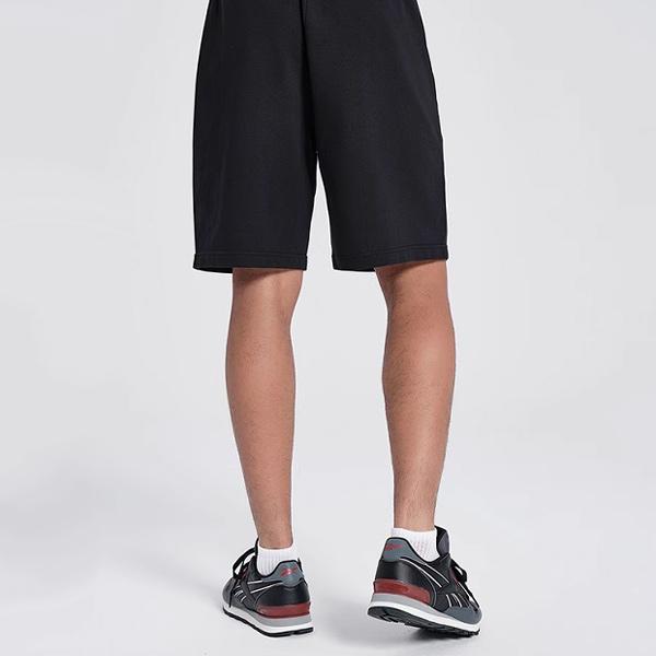 Reebok Solid Color Lace-Up Knitted Soft Comfortable Casual Shorts Unisex shorts Black 24SRM605UGH0