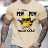 Men's Casual Loose T-shirt, Round Neck Cartoon Printed Short Sleeved Shirt, Plus Size