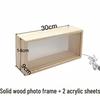 3D LED Glowing Dried Flower Photo Frame - Double-Sided Transparent Glass with Wooden Frame Night Light