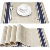 Pvc Placemat Linen Stripes Non-slip Easy To Clean Woven Insulation Mat Coaster Tablecloth Table Runner Insulation Tableware