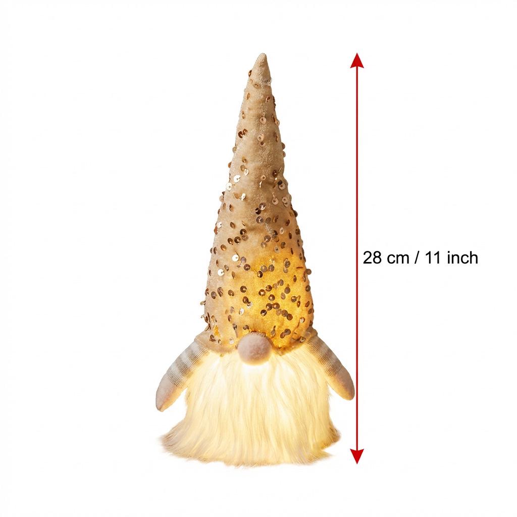 Luminous Christmas Gnome Ornament: Creative Faceless Dwarf for Home and Window Festivities