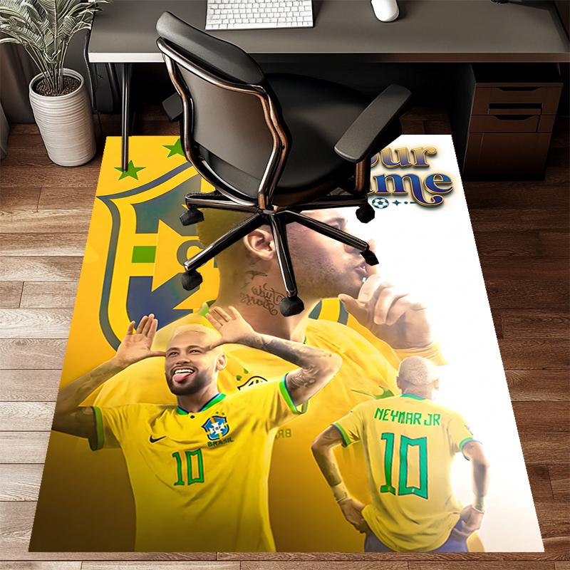 Brazilian football player Design Area Rug Personalized Name- Non-Slip, Soft & Cozy Floor Mat for Living Room, Office - Indoor/Outdoor Carpet