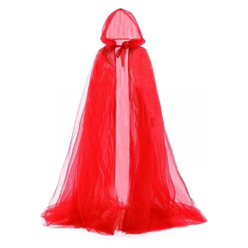 Clear Cape With Adjustable Hoods Comfortable Halloween Party Wear Foldable Costume Accessory Sheer Witches Costume