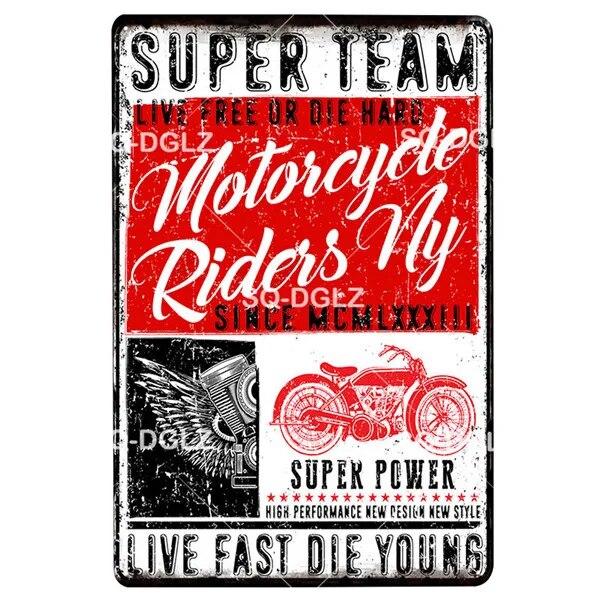 Motor Club Metal Sign Vintage Garage Tin Sign Bar Decor Plaque Pub Bar Decor Metalen Borden Poster Plate Art Poster