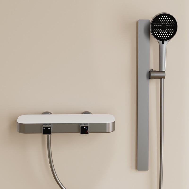 Lyxigt Regnduschhuvud i Helkoppar med Stor Förvaring och Justerbar Temperaturkontroll
