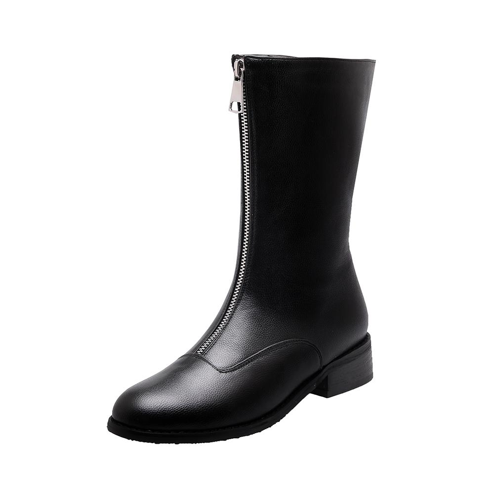 Women's Low-heeled Short Boots Autumn and Winter New Thick-heeled Large-size Comfortable Casual Short Boots