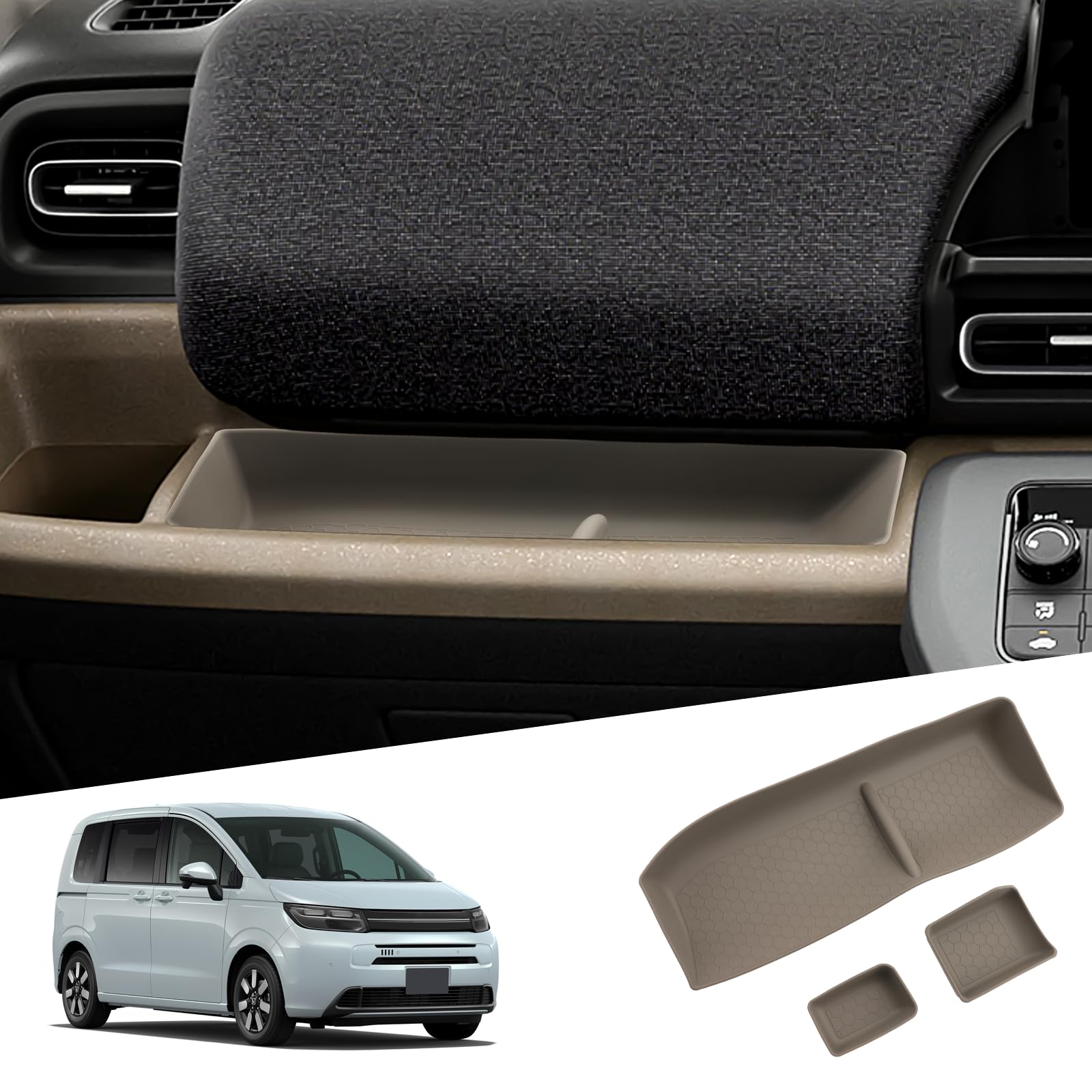 

SHAOHAO Силиконовая накладка на приборную панель Honda Freed Поколение GT с подстаканником для автомобиля, коричневая (3-я серия) Нескользящий,