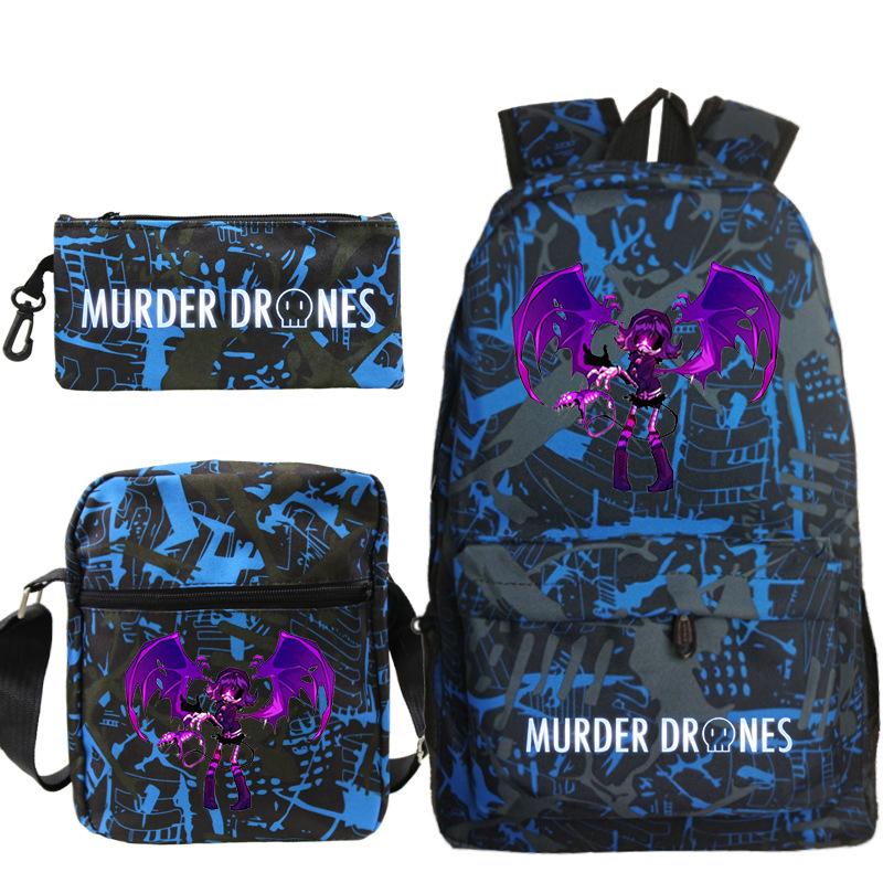 Murder Anime Peripheral Printed Children's School Bag Set Cross-border Leisure Student Backpack Three-piece Set