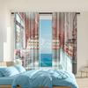 2 Pcs   Versatile Polyester Transparent Curtains for Home Decoration Sweet and Cozy Bakery for Use In Bedrooms and Living Rooms
