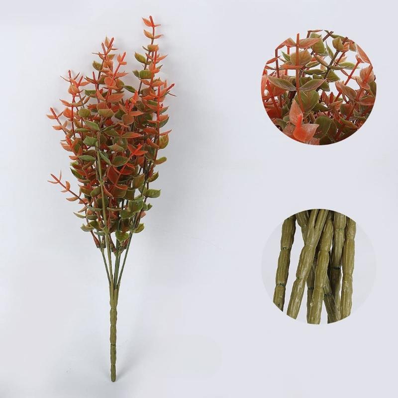 12Pcs Faux Eucalyptuses Leaves Stems for Home Decoration and Florals Arrangements Desk Centerpieces Party Supplies